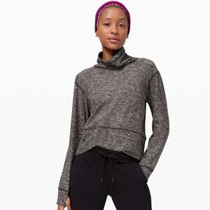 Lululemon Ready to Rulu Fleece Pullover in Heathered Black - 8